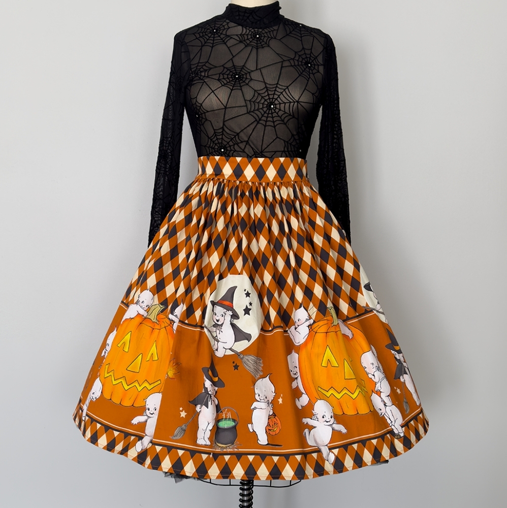 Kewpie Vintage Witch Skirt 3x Oblong Box Shop NWOT